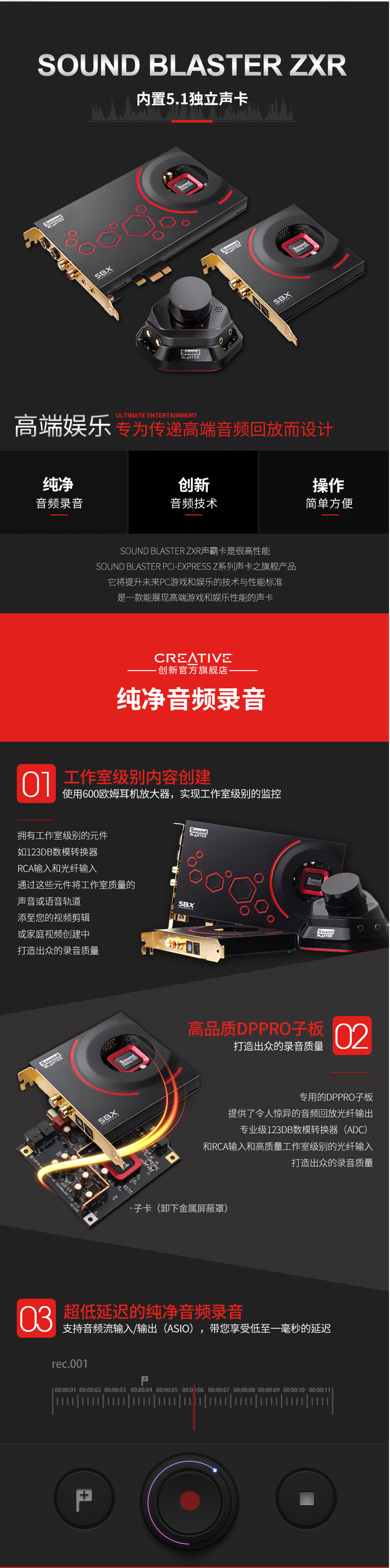 Creative/创新 Sound Blaster ZxR内置5.1游戏声卡