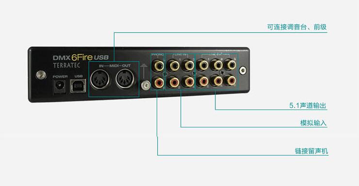 德国坦克(Terratec) DMX 6Fire 专业录音USB外置5.1声卡